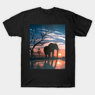 ELEPHANTS MEET AT THE WATER HOLE T-Shirt